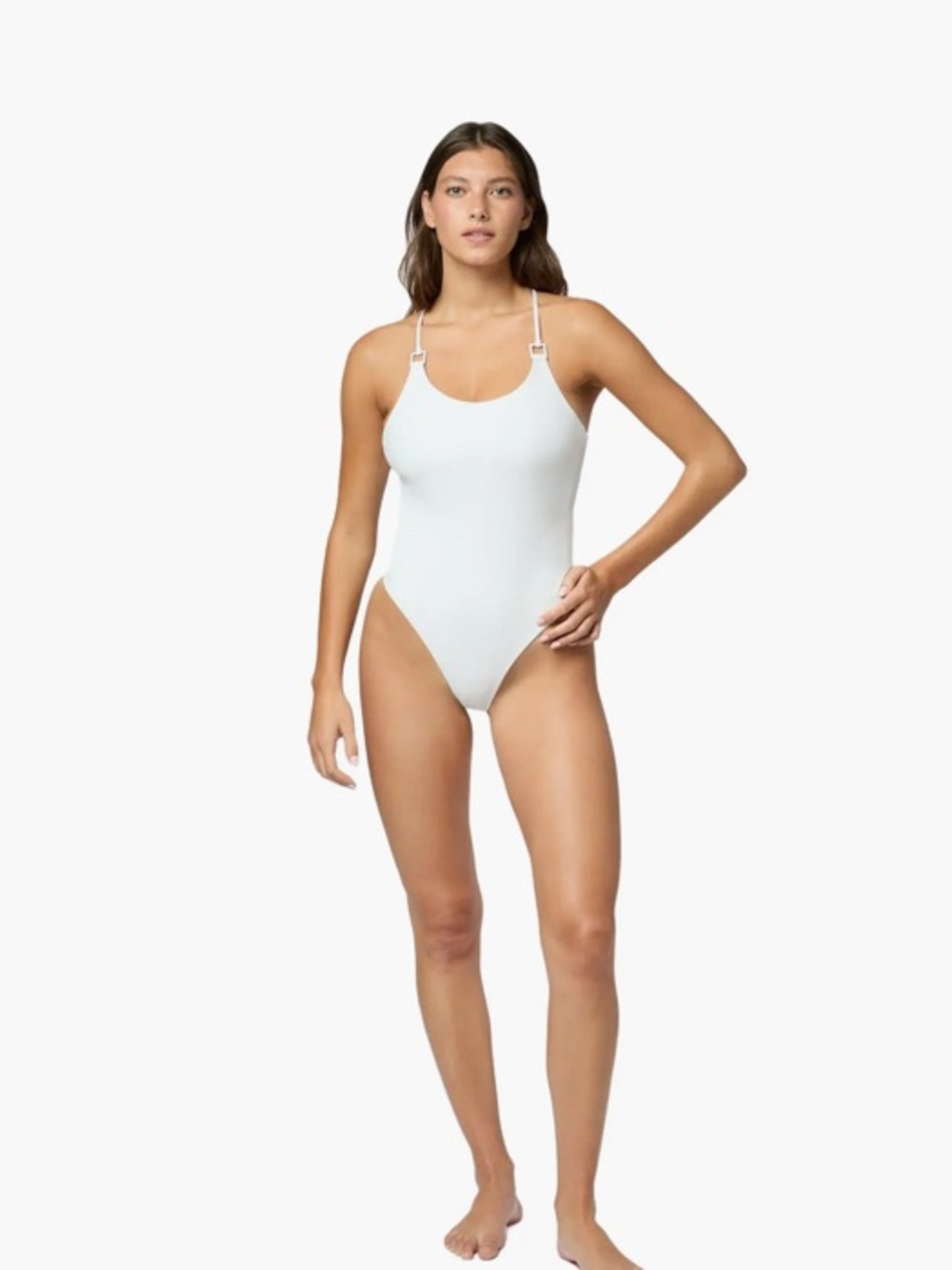 Onia Anya white one piece swimsuit size Med NWT
